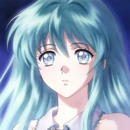 hatsune miku from angels egg directed by japanese director mamoru oshii, vintage 8 0 s anime, ethereal, holy, omnious, grainy, astounding, highly detailed, high quality film restoration, delicate, soft, very detailed, well defined, color corrected, iridescent light, neon gradient, detailed sparkly eyes, faded big eyes, serial experiments lain, androgynous