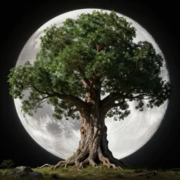 giant tree on the moon, artstation, detailed, digital art