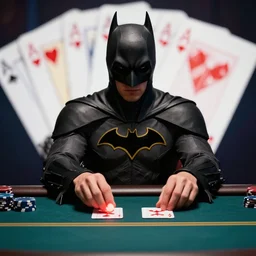 batman playing poker,realistic photo