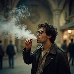 photo of fraggles vaping in mos eisley, cinestill 8 0 0 t, 8 5 mm f / 1. 8, bokeh, cinematic