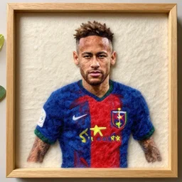 neymar needle felted , needle felting art