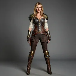 full body photograph of kate upton as a steampunk warrior. extremely detailed. dslr. 3 5 mm.
