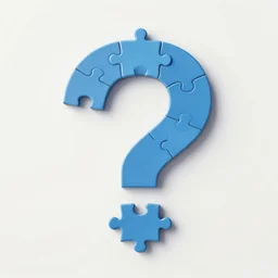puzzle pieces arranged in the shape of a question mark, stock photo, desktop background, minimalist, trending on artstation