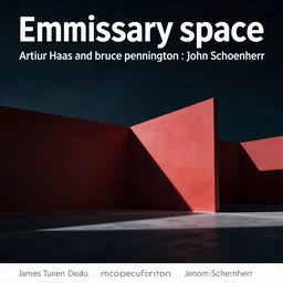 emissary space by arthur haas and bruce pennington and john schoenherr, cinematic neon matte painting, minimal modern, james turrell building, photo realism, dark moody color palate,