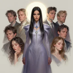 asymmetrical medium portrait concept art by hsiao ron chen and thomas blackshear, maya ali as neo - gothic empire sorcerer, light halo, matte painting, extremely emotional, pastel colours, realistic shaded lighting poster by artgerm, lawren harris, eve ventrue, magali villeneuve, jeremy lipkin, rob rey, christophe vacher
