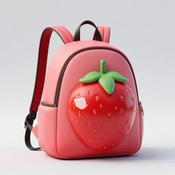 a backpack in strawberry fruit shape, digital art, ilya kuvshinov, artgem, octane render, hasselblad photo, 4 k resolution, fashion design, product photo