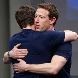 photo of mark zuckerberg hugging gabe newell