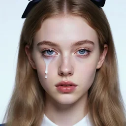 lazy eye melting hyper realistic photograph of pretty girl, lighting alice in wonderland, sura face, artgerm, ilya kuvshinov