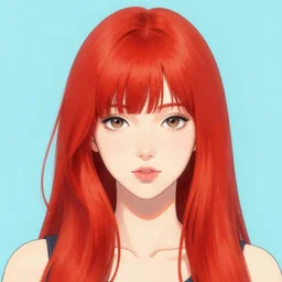 colourful upper half portrait of a beautiful red - hair girl - art by tenmyouya hisashi, hsiao - ron cheng & alphonse mucha, highly detailed, digital painting, illustration, smooth, sharp focus, intricate, symmetry, pinterest, behance, artstation