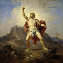 mount olympus, mars in the style of hudson river school of art, oil on canvas
