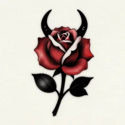 Tattoo Design demonic, evil rose Stencil