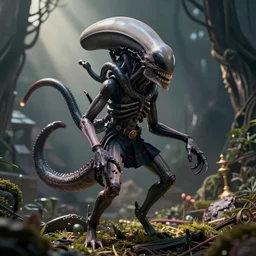 Xenomorph in school uniform,