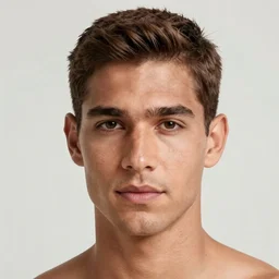 head and shoulders ad face shot of a very handsomely manly [ latino brazilian portuguese italian man ]! with tan skin [ short brown hair beautiful blue eyes and slightly large nose ]! trending on unsplash 4 k photorealism golden ratio!! portrait! intricate detailed unsplash contest winner award winning