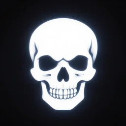skull logo neon