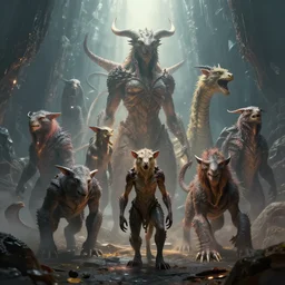 creatures from the 10th dimension, digital art, trending on artstation, 4k, cinematic lighting