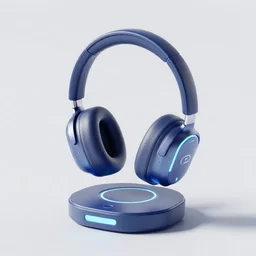 perfect wireless headphone stand, futuristic, techno, cyberpunk, product design, 3 d render, 3 d concept, isometric design, fun, swag, cute, product showcase, soft, iconic, geometric
