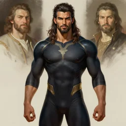 character concept portrait of Avan Jogia as Namor, fit, abs, spandex, elegant, digital painting, concept art, smooth, sharp focus, illustration, from Metal Gear, by Ruan Jia and Mandy Jurgens and William-Adolphe Bouguereau, Artgerm