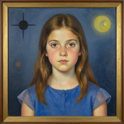 A decent young girl portrait by Joan Miro.