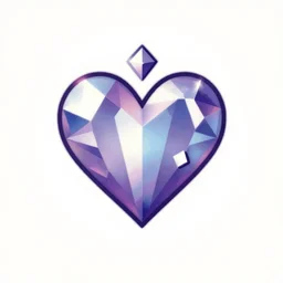mystic crystal heart logo, vector illustration