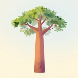 baobab maple tree but minimalistic concept art by frank stella gilleard james, whalen tom, colorful, soft light, trending on artstation, minimalism