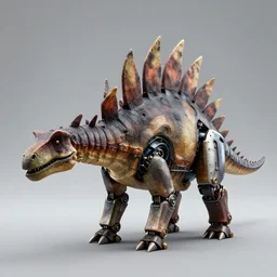 photo of a robot stegosaurus
