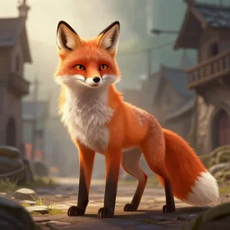 a medieval anthropomorphic fox in a town, trending on furaffinity, trending on artstation, digital art, backlighting, by kawacy, dramatic lighting