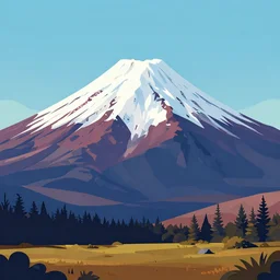 vector illustration of mount taranaki