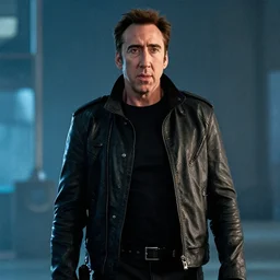 production still of Nicolas Cage in Blade Runner 2049