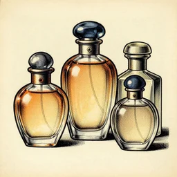 1 8 th century perfume bottles, inkdot painting on old paper by ben - day, art du monde, roy lichtenstein, dot art, epic, masterpiece, illustration, hdr, 8 k