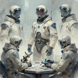 concept art by jama jurabaev, scifi scientists, extremely detailed, trending on artstation, high quality, brush stroke, visual storytelling