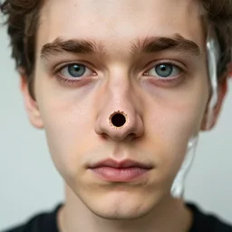 portrait of character with a hole where his nose is supposed to be with a hole where his nose is supposed to be with a hole where his nose is supposed to be with a hole where his nose is supposed to be with a hole where his nose is supposed to be with a hole where his nose is supposed to be, by Greg rutkowski