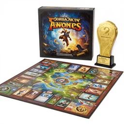 box of a game board that won the most awards in 2 1 0 0, fantasy card game, front shot
