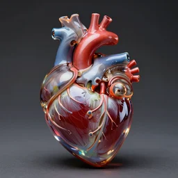 glass heart anatomical model