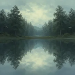 symmetry!! surreal landscape of a melancholic dream, very detailed, serene, peaceful, mysterious, perfect lighting, perfect composition, digital art, illustration, artstation, artgerm, derek zabrocki, greg rutkowski, 4 k