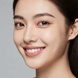 photo of slim girl model, smiling , 20yo, face close-up, high detail, studio, sharp, 85mm sigma art lens