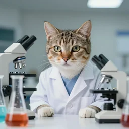 scientist cat