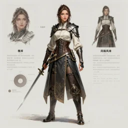 high fantasy female character profile realistic concept art by hao zeng-H 832