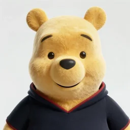 portrait photo of a british man who looks like winnie - the - pooh ( pooh bear ), award winning professional portrait photography
