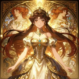 symmetry!!!!!! beautiful anime summer princess close portrait, wearing ornate clothing, ultra detailed, elegant, intricate, anime, dynamic lighting, dnd, glowing lights, digital art, digital painting, artstation, wlop, sharp focus, illustration, art by artgerm and greg rutkowski and alphonse mucha, 8 k