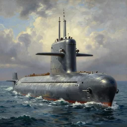 uss submarine thresher painting by hubert robert ssn deckhouse periscope aivazovsky detailed
