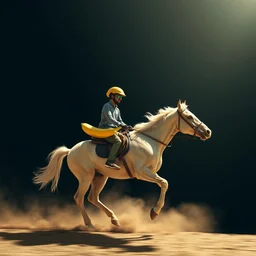 a photo of banana riding horse, ultra realistic, ultra sharp