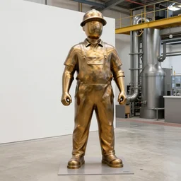 a sculpture by jeff koons representing a factory worker