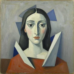 an oil painting in style of cubism suprematism