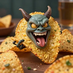 evil nachos, hyperrealistic, ultrarealistic, intricate details, 4k, unreal 5, digital art