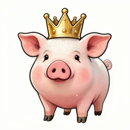 al capp drawing of a pig wearing a gold crown