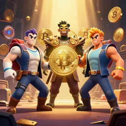 anthropomorphic cryptocurrencies in the final stand - off, 8 k uhd