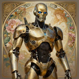 portrait of robocop, robot steampunk, floral! horizon zero dawn machine, intricate, elegant, highly detailed, ray tracing, digital painting, artstation, concept art, smooth, sharp focus, illustration, art by artgerm and greg rutkowski and alphonse mucha, 8 k