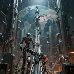 lockstep led to rise of the machines, which led to the shutting down of the 4 th world, the 3 rd world, and the alpha world, digital art, cinematic, intricate details