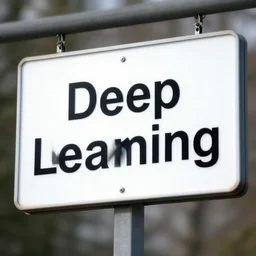 a sign that says deep learning