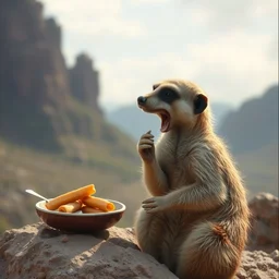 meerkat, eating human, in cape town, artstation